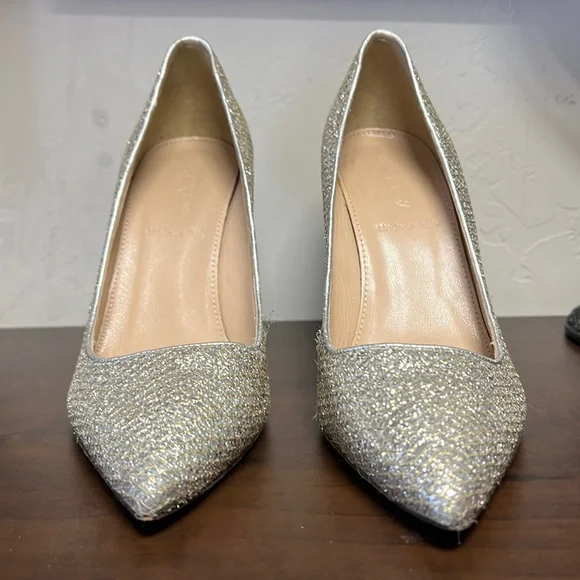 Crew Shoes J Crew Roxie Gold And Silver Glitter Heels